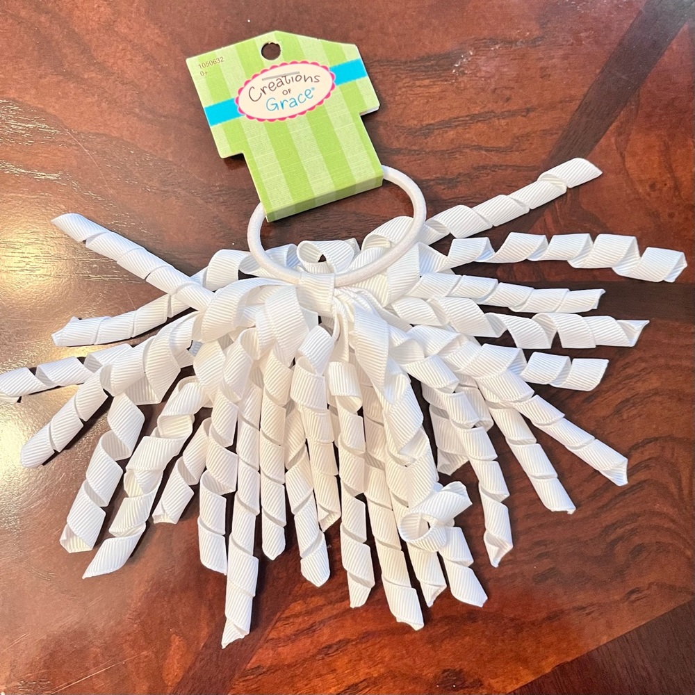 Creations of Grace Girl’s Curly Ribbon Hair Accessory/Ponytail Holder